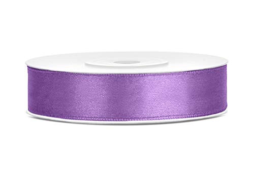 Satinband Polyester Schleifenband Seidenband Geschenkband 6/12/25/38/50/100 mm x 25 m (Größe 12mm x 25m - Farbe Lavendel) von Jaow