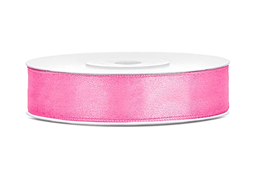 Satinband Polyester Schleifenband Seidenband Geschenkband 6/12/25/38/50/100 mm x 25 m (Größe 12mm x 25m - Farbe Rosa) von Jaow
