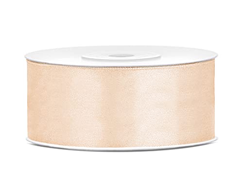 Satinband Polyester Schleifenband Seidenband Geschenkband 6/12/25/38/50/100 mm x 25 m (Größe 25mm x 25m - Farbe Creme) von Jaow
