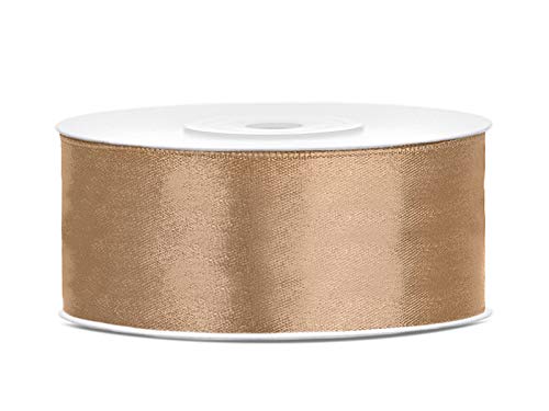 Satinband Polyester Schleifenband Seidenband Geschenkband 6/12/25/38/50/100 mm x 25 m (Größe 25mm x 25m - Farbe Gold) von Jaow