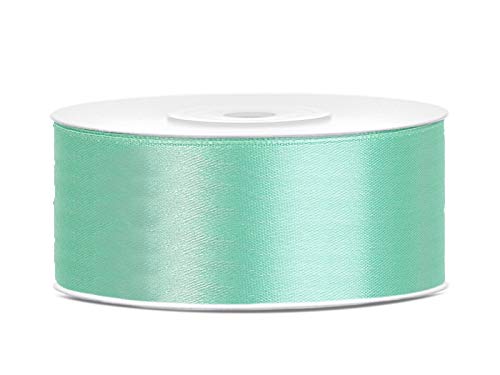 Satinband Polyester Schleifenband Seidenband Geschenkband 6/12/25/38/50/100 mm x 25 m (Größe 25mm x 25m - Farbe Grün Minze) von Jaow