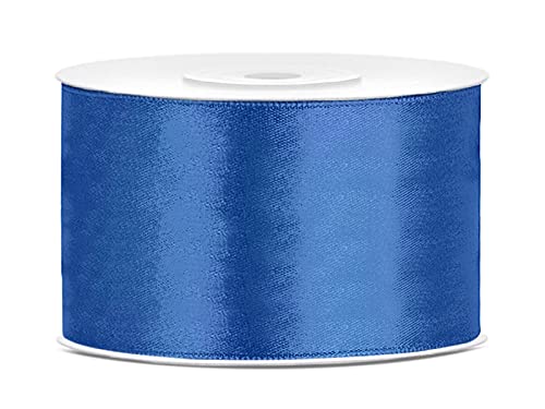 Satinband Polyester Schleifenband Seidenband Geschenkband 6/12/25/38/50/100 mm x 25 m (Größe 25mm x 25m - Farbe Königsblau) von Jaow