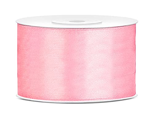 Satinband Polyester Schleifenband Seidenband Geschenkband 6/12/25/38/50/100 mm x 25 m (Größe 38mm x 25m - Farbe Pudriges Rosa) von Jaow