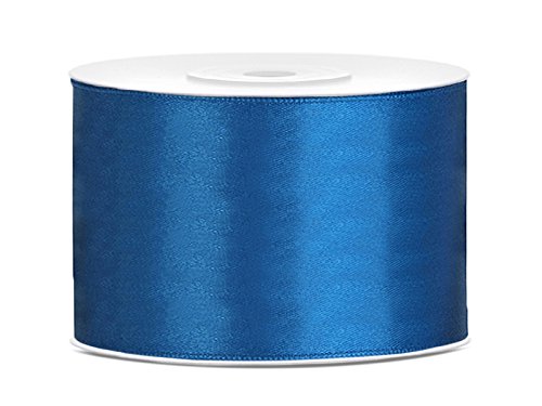 Satinband Polyester Schleifenband Seidenband Geschenkband 6/12/25/38/50/100 mm x 25 m (Größe 50mm x 25m - Farbe Blau) von Jaow