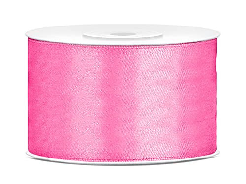 Satinband Polyester Schleifenband Seidenband Geschenkband 6/12/25/38/50/100 mm x 25 m (Größe 50mm x 25m - Farbe Rosa) von Jaow