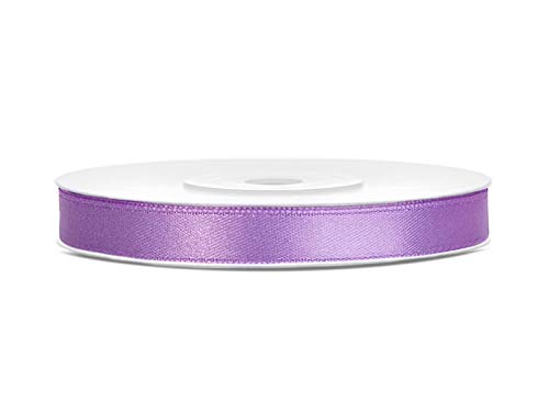 Satinband Polyester Schleifenband Seidenband Geschenkband 6/12/25/38/50/100 mm x 25 m (Größe 6mm x 25m - Farbe Lavendel) von Jaow