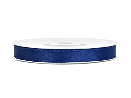 Satinband Polyester Schleifenband Seidenband Geschenkband 6/12/25/38/50/100 mm x 25 m (Größe 6mm x 25m - Farbe Marineblau) von Jaow