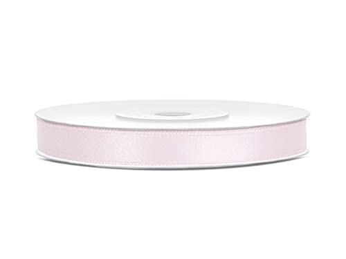 Satinband Polyester Schleifenband Seidenband Geschenkband 6/12/25/38/50/100 mm x 25 m (Größe 6mm x 25m - Farbe Pudriges Rosa) von Jaow