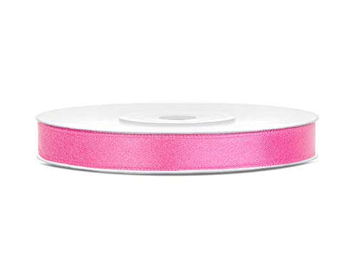 Satinband Polyester Schleifenband Seidenband Geschenkband 6/12/25/38/50/100 mm x 25 m (Größe 6mm x 25m - Farbe Rosa) von Jaow