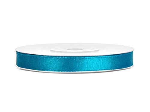 Satinband Polyester Schleifenband Seidenband Geschenkband 6/12/25/38/50/100 mm x 25 m (Größe 6mm x 25m - Farbe Türkisfarbenen) von Jaow