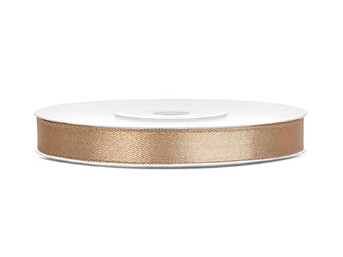 Satinband Polyester Schleifenband Seidenband Geschenkband 6/12/25/38/50/100 mm x 25 m (Größe 12mm x 25m - Farbe Gold) von Jaow