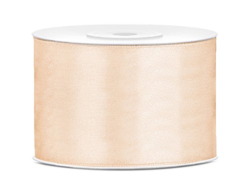 Satinband Polyester Schleifenband Seidenband Geschenkband 6/12/25/38/50/100 mm x 25 m (Größe 50mm x 25m - Farbe Creme) von Jaow
