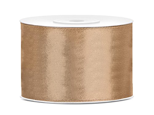 Satinband Polyester Schleifenband Seidenband Geschenkband 6/12/25/38/50/100 mm x 25 m (Größe 50mm x 25m - Farbe Gold) von Jaow