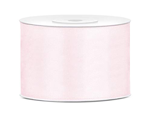 Satinband Polyester Schleifenband Seidenband Geschenkband 6/12/25/38/50/100 mm x 25 m (Größe 50mm x 25m - Farbe Pudriges Rosa) von Jaow