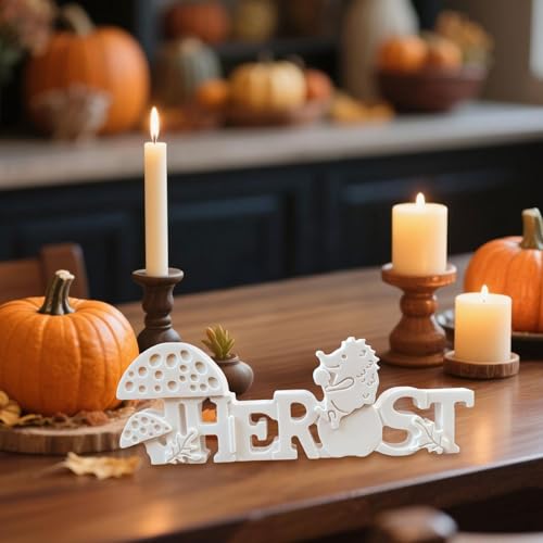 Silikonformen Gießformen Herbst,Silikonform Kürbis mit Buchstaben ‘Herbst’ Gießformen Silikon Herbst Gips zum Gießen Kürbis Silikonform Halloween Giessformen Silikon (B) von Jaoxiuozi