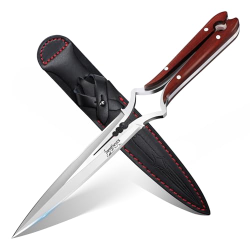 Japaknives Outdoor Messer Survival Jagdmesser Feststehende Klinge M390 Stahl Durchbrochene Konstruktion Bushcraft Messer 5mm Dicke Full Tang Camping Messer Geschenk für Männer von Japaknives