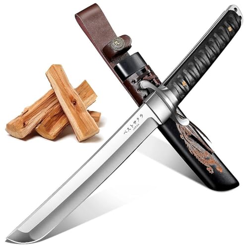 Japaknives Outdoor Messer Survival Tanto Messer Japan D2 Stahl Machete Scharf Echt 5mm Dick Jagdmesser Feststehende Klinge mit Phoenix Gravierte Scheide Campingmesser Sammlung Geschenk für Männer Japaknives Outdoor Messer Survival Tanto Messer Japan D2 Stahl Machete Scharf Echt 5mm Dick Jagdmesser Feststehende Klinge mit Phoenix Gravierte Scheide Campingmesser Sammlung Geschenk für Männer von Japaknives