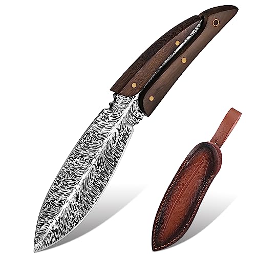 Japaknives Survival Messer Outdoor mit Holster Jagdmesser Feststehende Klinge Full Tang Bushcraft Messer Tolle Sammlung,Geschenke für Männer von Japaknives