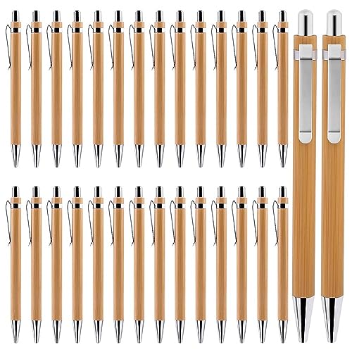 Jaqperd 30er-Pack -Kugelschreiber, Bambus-Kugelschreiber, Bambus-Kugelschreiber-Set für die Schule von Jaqperd