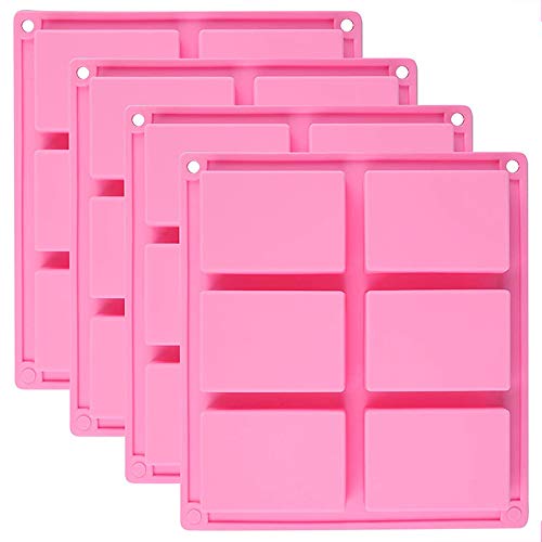 Jaqperd 4Er Pack Silikon Seifenformen - 6 Hohlraum Rechteck DIY Seifenformen für Kuchen, Cupcake, Muffin, Kaffeekuchen, Pudding und Seife Jaqperd 4Er Pack Silikon Seifenformen - 6 Hohlraum Rechteck DIY Seifenformen für Kuchen, Cupcake, Muffin, Kaffeekuchen, Pudding und Seife von Jaqperd
