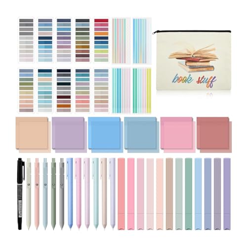 Jaqperd Buchanmerkungsset, Set mit Federmäppchen, 300 Blatt Transparente Haftnotizen, Als Geschenk für Buchliebhaber, BookwormAnnotator von Jaqperd
