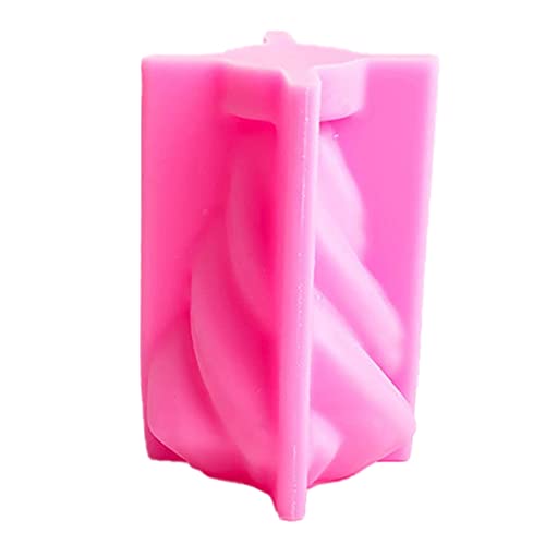 Jaqperd Rotierende Kegelkerzenform Drehkegelkerzenform Wellenstreifen Aromatherapiekerze Silikonform DIY Gebogene Säulenförmige Gipsharzformen (M) von Jaqperd