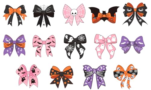 JarThenaAMCS 14 x Halloween-Schleifen-Aufnäher, zum Aufbügeln, Geist, Fledermaus, Totenkopf, Schleife, Wärmeübertragung, Bügelbilder, bestickte Stoffflicken zum Aufbügeln für Bastelarbeiten JarThenaAMCS 14 x Halloween-Schleifen-Aufnäher, zum Aufbügeln, Geist, Fledermaus, Totenkopf, Schleife, Wärmeübertragung, Bügelbilder, bestickte Stoffflicken zum Aufbügeln für Bastelarbeiten von JarThenaAMCS