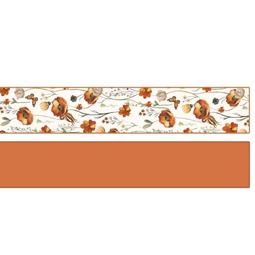 JarThenaAMCS 2 Rollen Herbst-Blumenband mit Drahtrand, Herbst-Orange, Wildblumenband, Stoffbänder für Kranz, Schleifen, Basteln, Verpacken, 20 Meter JarThenaAMCS 2 Rollen Herbst-Blumenband mit Drahtrand, Herbst-Orange, Wildblumenband, Stoffbänder für Kranz, Schleifen, Basteln, Verpacken, 20 Meter von JarThenaAMCS