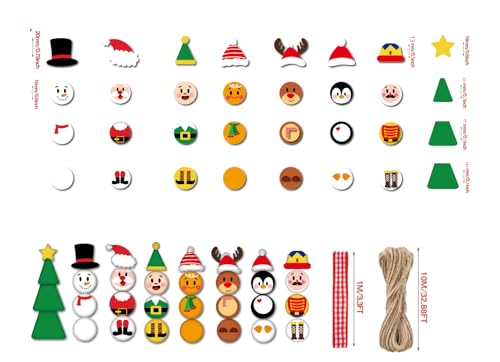 JarThenaAMCS 224 Stück Weihnachts-Holzperlen mit Band und Seil, Weihnachtsbaum, Weihnachtsmann, Schneemann, Elfe, Lebkuchenmann, Rentier, Pinguin, Nussknacker, Holzperlen, runde Abstandshalter, Perlen JarThenaAMCS 224 Stück Weihnachts-Holzperlen mit Band und Seil, Weihnachtsbaum, Weihnachtsmann, Schneemann, Elfe, Lebkuchenmann, Rentier, Pinguin, Nussknacker, Holzperlen, runde Abstandshalter, Perlen von JarThenaAMCS