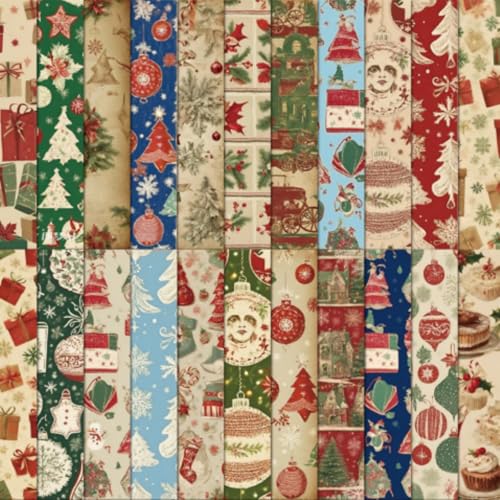 JarThenaAMCS 24 Blatt Weihnachtsmusterpapier, Vintage, Weihnachtsbaum-Kugel, Sammelalbum, Spezialpapier, doppelseitig, für Bastelarbeiten, Kartenherstellung, Fotoalbum, Dekoration, 15,2 x 15,2 cm JarThenaAMCS 24 Blatt Weihnachtsmusterpapier, Vintage, Weihnachtsbaum-Kugel, Sammelalbum, Spezialpapier, doppelseitig, für Bastelarbeiten, Kartenherstellung, Fotoalbum, Dekoration, 15,2 x 15,2 cm von JarThenaAMCS