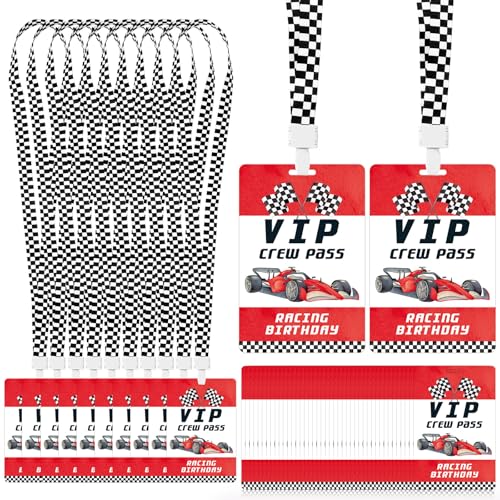 JarThenaAMCS 25 Sets Renn-VIP-Pass-Karten Rennwagen-Themen-Geburtstagsparty, PVC-VIP-Pässe Tickets mit karierten Schlüsselbändern für Event-Gamer, schnelle Einladungen JarThenaAMCS 25 Sets Renn-VIP-Pass-Karten Rennwagen-Themen-Geburtstagsparty, PVC-VIP-Pässe Tickets mit karierten Schlüsselbändern für Event-Gamer, schnelle Einladungen von JarThenaAMCS
