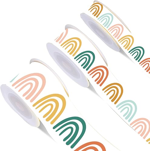 JarThenaAMCS 3 Rollen Boho-Regenbogen-Bänder, 13,7 m, Pastell-Regenbogen-Ripsband, Stoff, Bastelband für Kranz, Schleifen, Verpacken, Basteln, Basteln JarThenaAMCS 3 Rollen Boho-Regenbogen-Bänder, 13,7 m, Pastell-Regenbogen-Ripsband, Stoff, Bastelband für Kranz, Schleifen, Verpacken, Basteln, Basteln von JarThenaAMCS