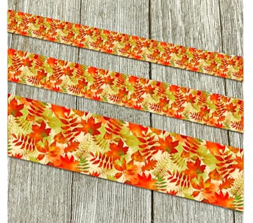 JarThenaAMCS 3 Rollen Herbstbänder, 13,7 m, buntes Ripsband mit Herbstblättern, Stoff, Bastelband für Kranz, Schleifen, Verpacken, Basteln, Basteln JarThenaAMCS 3 Rollen Herbstbänder, 13,7 m, buntes Ripsband mit Herbstblättern, Stoff, Bastelband für Kranz, Schleifen, Verpacken, Basteln, Basteln von JarThenaAMCS