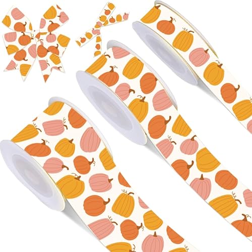 JarThenaAMCS 3 Rollen Herbstbänder, 13,7 m, rosa / orange, Kürbisstoff, Ripsband, für Herbst, Erntedankfest, Verpackung, DIY, Handwerk JarThenaAMCS 3 Rollen Herbstbänder, 13,7 m, rosa / orange, Kürbisstoff, Ripsband, für Herbst, Erntedankfest, Verpackung, DIY, Handwerk von JarThenaAMCS