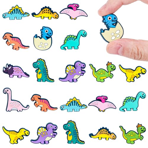 JarThenaAMCS Dinosaurier-Silikon-Fokal-Perlen, Cartoon-Dinosaurier-Form, gemischte Tiere, lose Gummiperlen für Stifte, DIY, Kunst, Handwerk, Schmuck, Schlüsselanhängerherstellung, 12 Stück von JarThenaAMCS