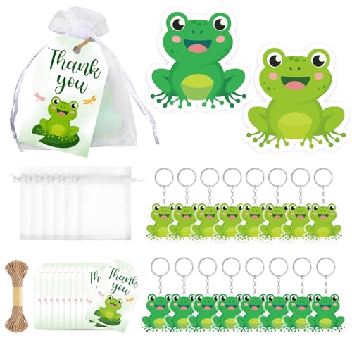 JarThenaAMCS Frosch-Partyzubehör, Frosch-Schlüsselanhänger, Dankeschön-Geschenkanhänger, Organzabeutel mit Hanfseil, Schulbelohnung, Dekoration für Babyparty, Geburtstag, Partyzubehör, 24 Stück, Grün JarThenaAMCS Frosch-Partyzubehör, Frosch-Schlüsselanhänger, Dankeschön-Geschenkanhänger, Organzabeutel mit Hanfseil, Schulbelohnung, Dekoration für Babyparty, Geburtstag, Partyzubehör, 24 Stück, Grün von JarThenaAMCS