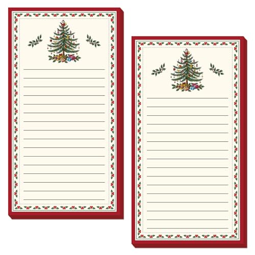 JarThenaAMCS Magnetische Notizblöcke für Weihnachten, Vintage, Weihnachtsbaumliste, To-Do-Papierblock, Rot, Einkaufsliste, Notizblock für Winter, Urlaub, Zuhause, Küche, Kühlschrank, Dekoration, 2 von JarThenaAMCS