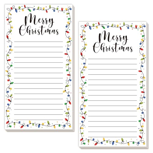 JarThenaAMCS Magnetische Weihnachts-Notizblöcke, bunt, Weihnachts-Leuchtmittel, To-Do-Papierblock, Einkaufsliste, Notizblock für Winter, Zuhause, Küche, Kühlschrank, Dekoration, 2 Stück von JarThenaAMCS