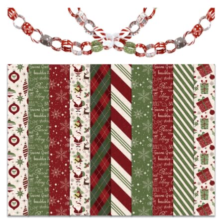 JarThenaAMCS Papierketten für Weihnachten, doppelseitig, rot, grün, dekorative Papierglieder für Winter, Weihnachten, Party, Geschenke, Bastelbedarf, 300 Stück JarThenaAMCS Papierketten für Weihnachten, doppelseitig, rot, grün, dekorative Papierglieder für Winter, Weihnachten, Party, Geschenke, Bastelbedarf, 300 Stück von JarThenaAMCS