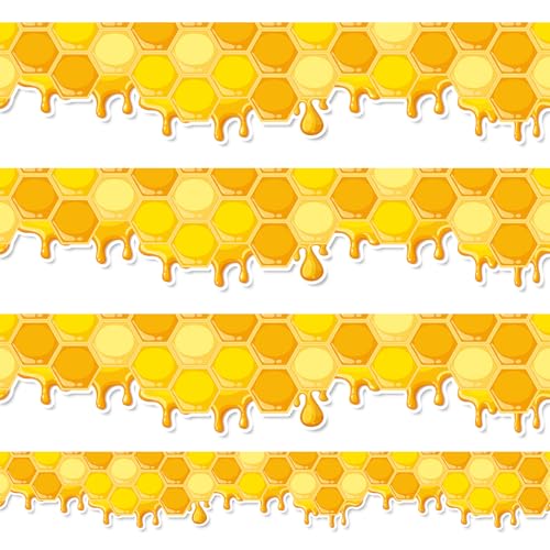JarThenaAMCS Pinnwand-Bordüre, Bienenstock, 100 cm, Gelb, Wabenstruktur, gestanzt, Bordüre, Rolle für Sommer-Kreidetafel, Wanddekoration JarThenaAMCS Pinnwand-Bordüre, Bienenstock, 100 cm, Gelb, Wabenstruktur, gestanzt, Bordüre, Rolle für Sommer-Kreidetafel, Wanddekoration von JarThenaAMCS