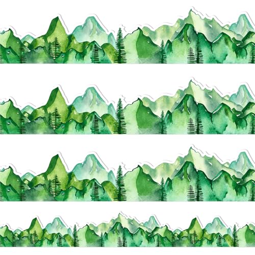 JarThenaAMCS Pinnwand mit Aquarell-Bordüre, Motiv: Bergbaum, gestanzt, für Klassenzimmer, Kreidetafel-Dekoration, 100 m, Dunkelgrün JarThenaAMCS Pinnwand mit Aquarell-Bordüre, Motiv: Bergbaum, gestanzt, für Klassenzimmer, Kreidetafel-Dekoration, 100 m, Dunkelgrün von JarThenaAMCS