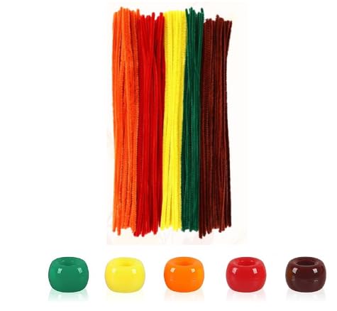 JarThenaAMCS Pony-Perlen mit 100 Pfeifenreinigern, 5 Farben, Kunststoff-Abstandshalter, Chenille-Stiele für Herbst, Erntedankfest, Party, Basteln, Halsketten, Armbänder, 2000 Stück JarThenaAMCS Pony-Perlen mit 100 Pfeifenreinigern, 5 Farben, Kunststoff-Abstandshalter, Chenille-Stiele für Herbst, Erntedankfest, Party, Basteln, Halsketten, Armbänder, 2000 Stück von JarThenaAMCS