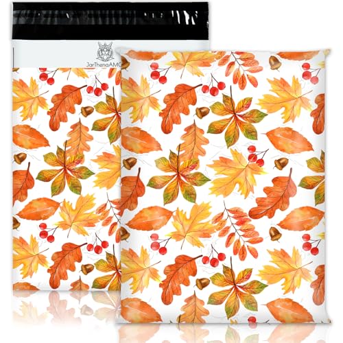 JarThenaAMCS Versandtaschen mit Herbstblättern, 25,4 x 33 cm, Ahornblatt, selbstklebende Versandtaschen für kleine Geschäftskleidung, Geschenk, 100 Stück JarThenaAMCS Versandtaschen mit Herbstblättern, 25,4 x 33 cm, Ahornblatt, selbstklebende Versandtaschen für kleine Geschäftskleidung, Geschenk, 100 Stück von JarThenaAMCS