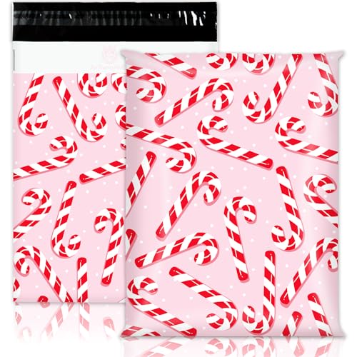 JarThenaAMCS Weihnachts-Versandtaschen, 25,4 x 33 cm, süße selbstverschließende Versandtaschen für kleine Geschäftskleidung, 100 Stück von JarThenaAMCS
