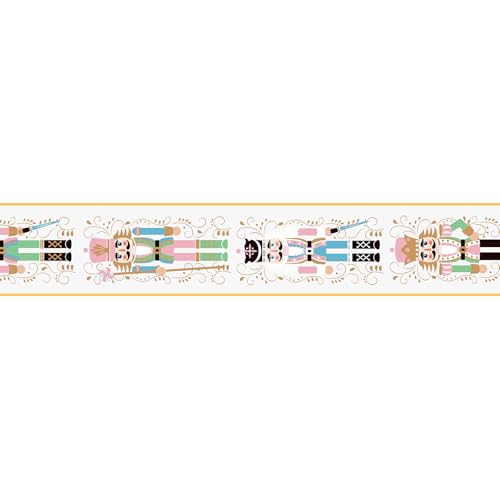 JarThenaAMCS Weihnachtsband mit Drahtrand, Nussknacker, Bastelbänder, rosa und grün, Cartoon-Stoffband für Kranz, Schleife, DIY, Verpackung, Party-Dekoration, 12 Meter JarThenaAMCS Weihnachtsband mit Drahtrand, Nussknacker, Bastelbänder, rosa und grün, Cartoon-Stoffband für Kranz, Schleife, DIY, Verpackung, Party-Dekoration, 12 Meter von JarThenaAMCS