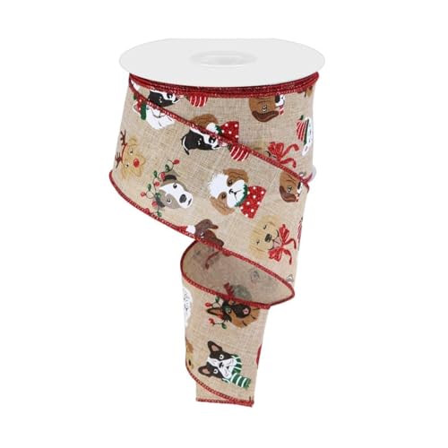 JarThenaAMCS Weihnachtsband mit Drahtrand, Rolle für Haustiere, Hunde, Stoffband für Weihnachten, Basteln, Kranz, Schleifen, 12 Meter JarThenaAMCS Weihnachtsband mit Drahtrand, Rolle für Haustiere, Hunde, Stoffband für Weihnachten, Basteln, Kranz, Schleifen, 12 Meter von JarThenaAMCS
