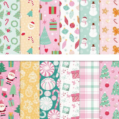 JarThenaAMCS Weihnachtsmusterpapier, A5, Pastellfarben, Weihnachts-Scrapbook, Spezialpapier, doppelseitig, für Bastelarbeiten, Kartenherstellung, Fotoalbum, Dekoration, 60 Blatt JarThenaAMCS Weihnachtsmusterpapier, A5, Pastellfarben, Weihnachts-Scrapbook, Spezialpapier, doppelseitig, für Bastelarbeiten, Kartenherstellung, Fotoalbum, Dekoration, 60 Blatt von JarThenaAMCS