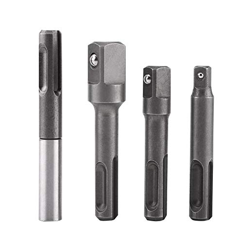 Bithalter, langlebiger SDS Plus-Schaft auf 1/4"Innensechskantadapter und 1/4" 3/8"1/2" Vierkant-Bohrer-Verlängerungsstecker Für Bohrmaschinen und Bohrfutter von toauo