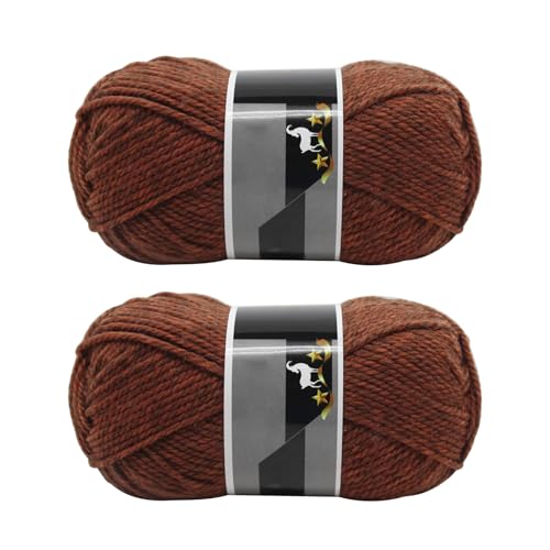 Jarsense 2 Knäuel x 100 g Doppelstrickgarn, Baby-Batik, Crylic, Handstrickwolle, Strickwolle, Garn zum Häkeln, Acrylgarn für DIY Handwerk und Häkelprojekte (Braun-Coffee) von Jarsense