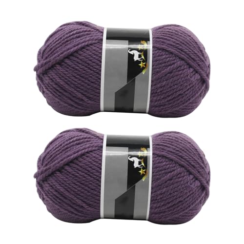 Jarsense 2 Knäuel x 100 g Doppelstrickgarn, Baby-Batik, Crylic, Handstrickwolle, Strickwolle, Garn zum Häkeln, Acrylgarn für DIY Handwerk und Häkelprojekte (Dark-Lila) von Jarsense